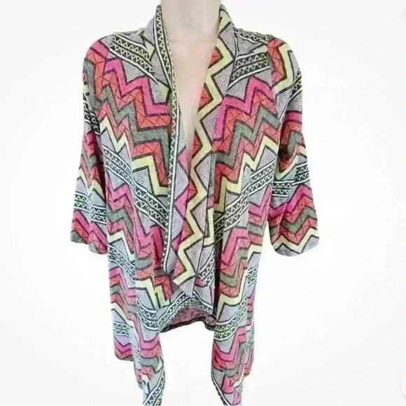 Flamingo Urban Sweaters - Flamingo urban bright neon medium open front cardigan layering career office